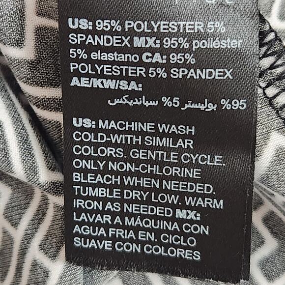 WHBM The Wide Leg Black White Geometric Print Matte Jersey Pants Women's M - Picture 4 of 7